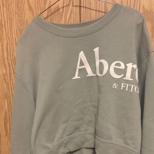 Abercrombie & Fitch Sage Green Logo Crewneck Sweatshirt